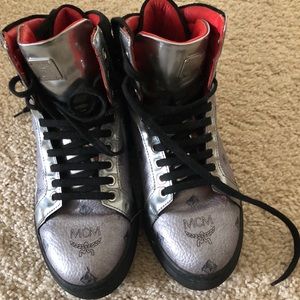 Mcm sneakers silver black metallic